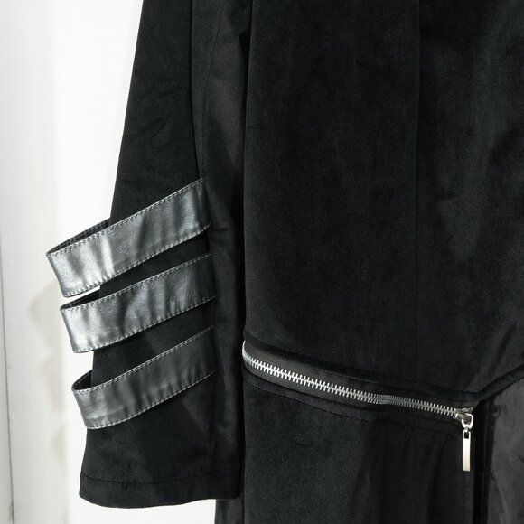 Delie Tail Coat Black Velvet Goth Steampunk Cosplay Tailcoat Trench Coat - Picture 7 of 10